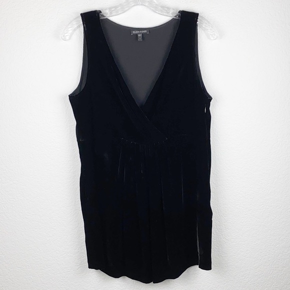 Eileen Fisher Tops - Eileen Fisher Black Velvet V-Neck Tank